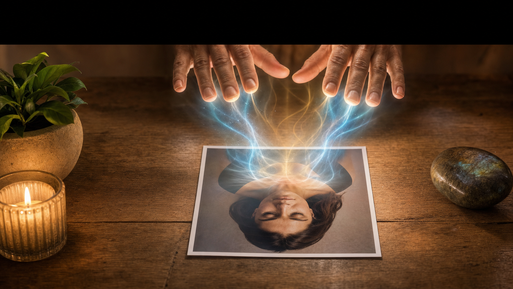 magnetiseur soin sur photo